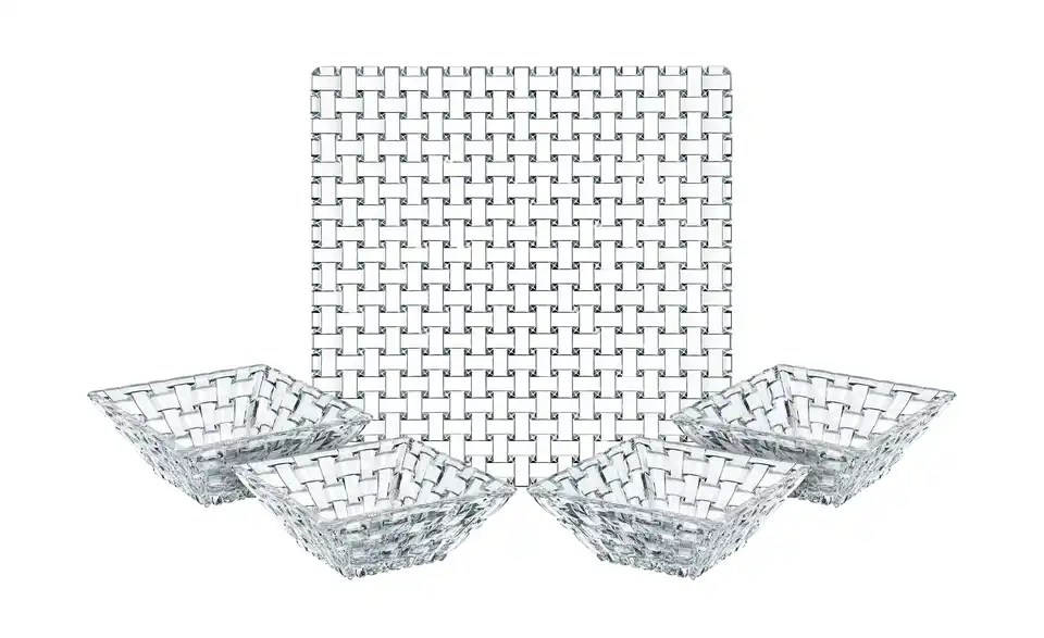 Nachtmann Servierset, 5er Set 1 Platte und 4 Schälchen Bossa Nova BHT 28,6|9,1|28,6 cm Nachtmann Servierset, 5er Set 1 Platte und 4 Schälchen Bossa Nova BHT 28,6|9,1|28,6 cm