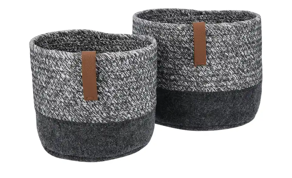 Aufbewahrungskorb, 2er-Set H 18 cm, Ø 14 cm
