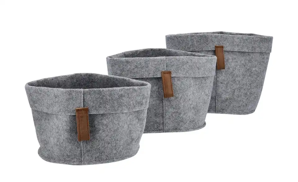 Aufbewahrungskorb, 3er-Set H 19 cm, Ø 22 cm