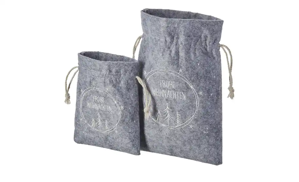 HOME STORY Geschenkbeutel Frohe Weihnachten, 2er Set HL 20|14,5 cm HOME STORY Geschenkbeutel Frohe Weihnachten, 2er Set HL 20|14,5 cm