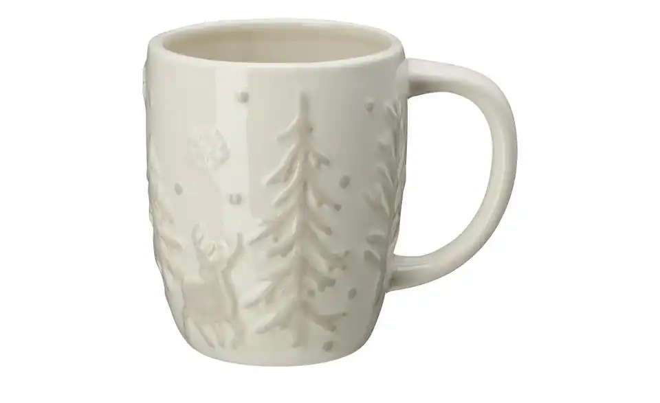 HOME STORY Tasse mit Tannenmuster BHT 13|10,5|9 cm