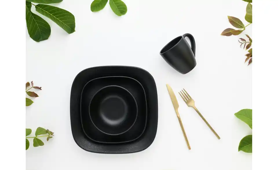 CreaTable Kombiservice Magic Black Square BHL 35|32|34 cm CreaTable Kombiservice Magic Black Square BHL 35|32|34 cm