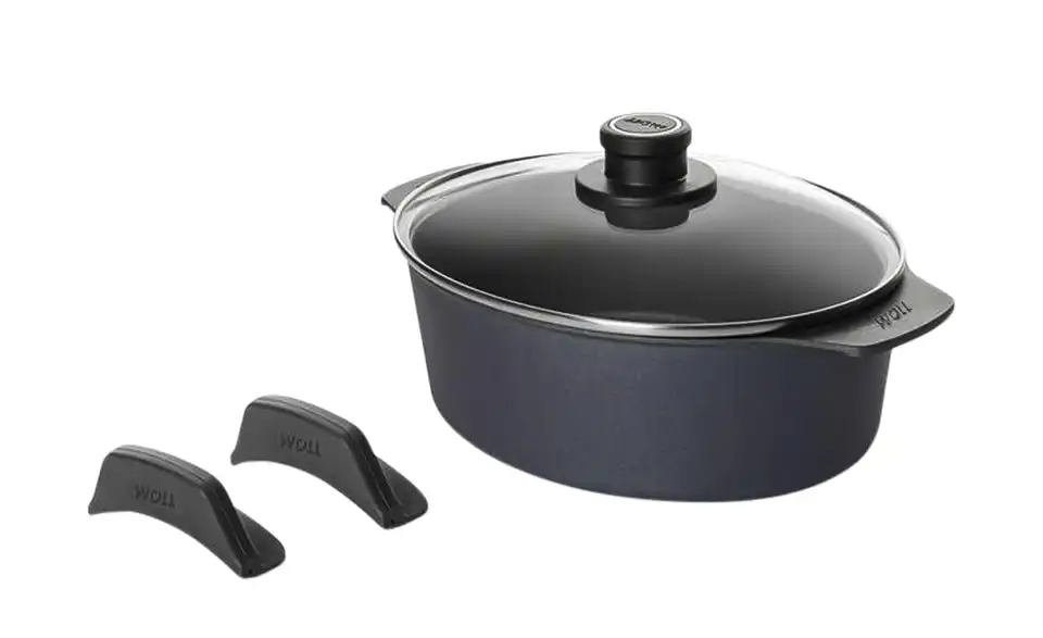 WOLL Gussbräter mit Glasdeckel und Silikongriffen Diamond Lite BHL 22|12|27 cm