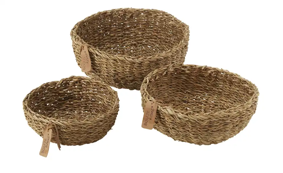 HOME STORY Aufbewahrungskorb, 3er Set H 13 cm, Ø 30 cm