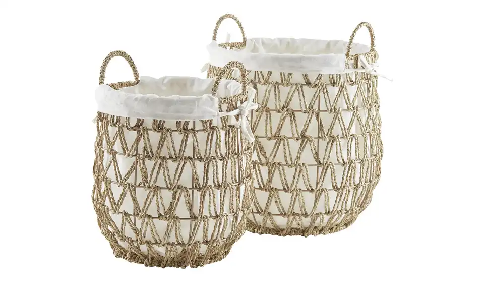 HOME STORY Aufbewahrungskorb, 2er Set H 35 cm, Ø 32 cm