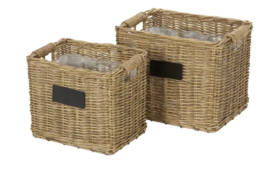 HOME STORY Weidenkorb, 2er Set BHL 40|43|53 cm