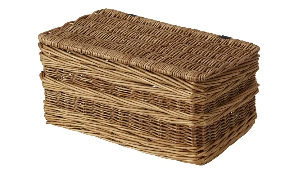 HOME STORY Weidenkorb mit Deckel BHL 31|24|51,5 cm