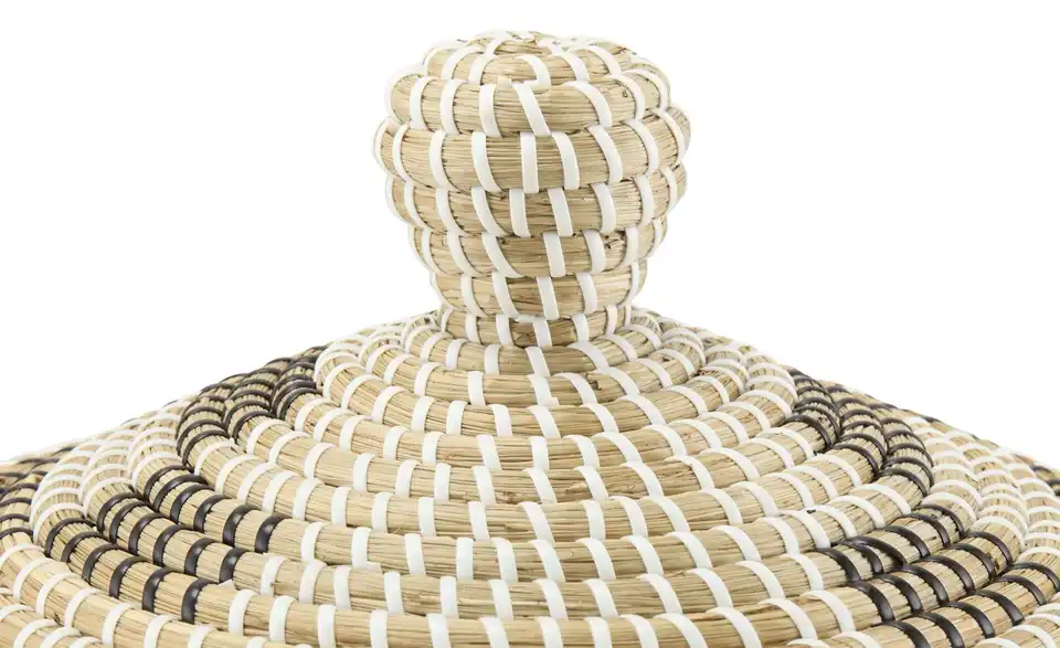 HOME STORY Aufbewahrungskorb mit Deckel H 46 cm, Ø 34 cm