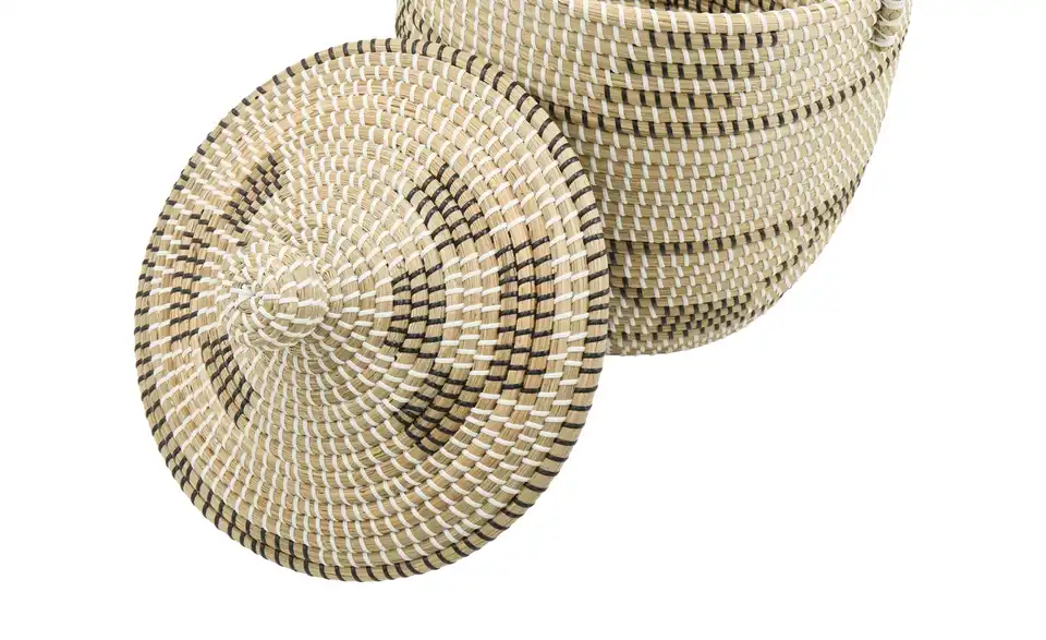 HOME STORY Aufbewahrungskorb mit Deckel H 46 cm, Ø 34 cm