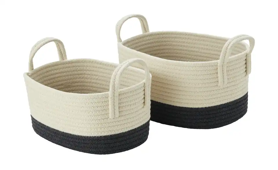 HOME STORY Aufbewahrungskorb, 2er Set BHT 34|18|24 cm