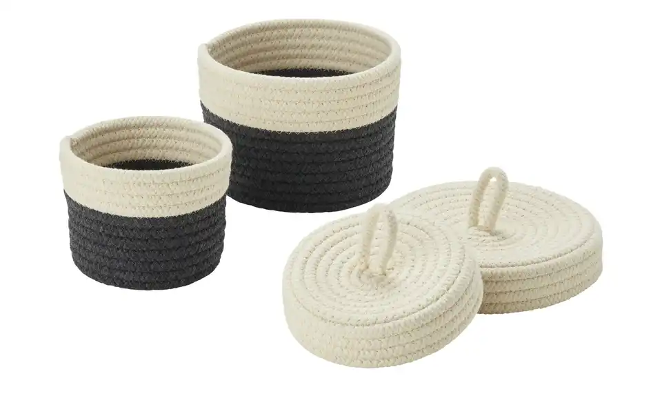 HOME STORY Aufbewahrungskorb, 2er-Set H 14 cm, Ø 20 cm