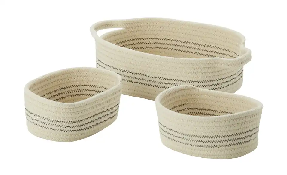 HOME STORY Aufbewahrungskörbe, 3er Set BHT 33|11|23 cm