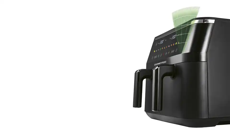 GourmetMaxx Doppelkammer-Heißluftfritteuse 16581 BHT 40,5|33,5|45 cm