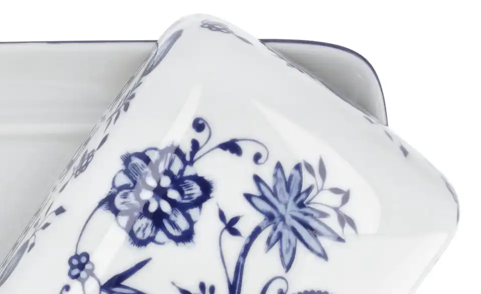 Kahla Butterdose \"Rosella\" Zwiebelmuster BHL 8,5|4,5|16 cm