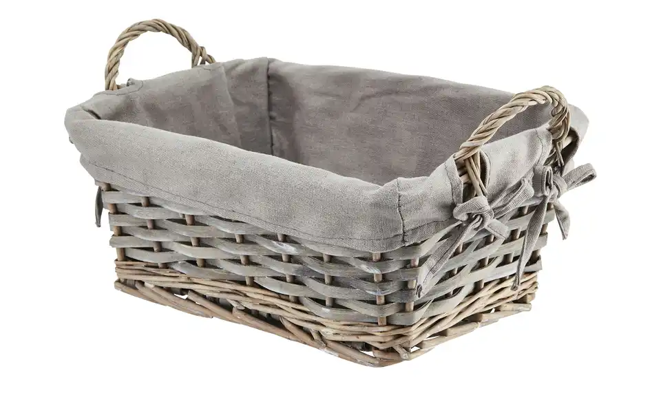 Weidenkorb mit Stoffeinsatz BHT 30|13|22 cm