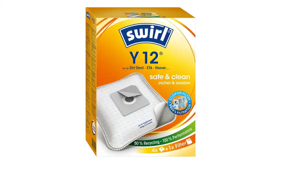 SWIRL Staubsaugertüte Y 12 MicroPor PLUS AirSpace BHT 16,6|23,2|7,2 cm