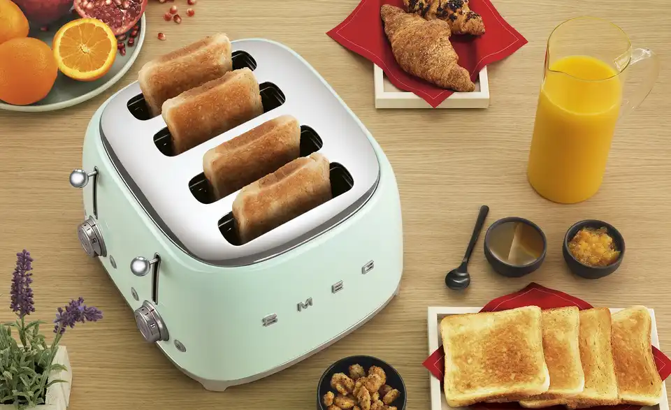 smeg 4-Slot-Toaster TSF03PGEU BHT 32|20|30 cm smeg 4-Slot-Toaster TSF03PGEU BHT 32|20|30 cm