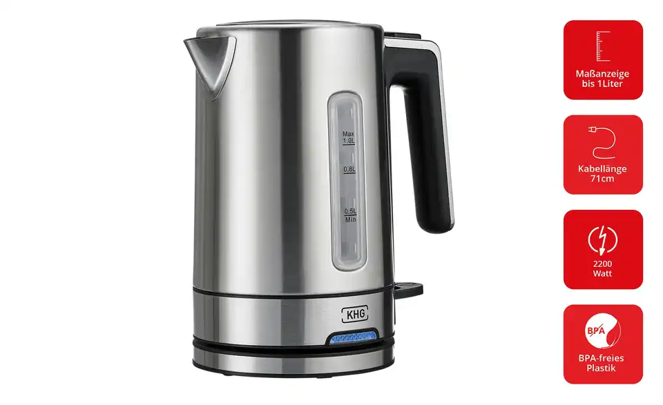 KHG Wasserkocher WK-105 ES BHT 19,5|21|12,5 cm