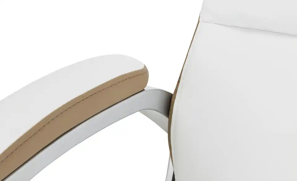 Chefsessel beige u0026 weiß Weißach 2 Kunstleder