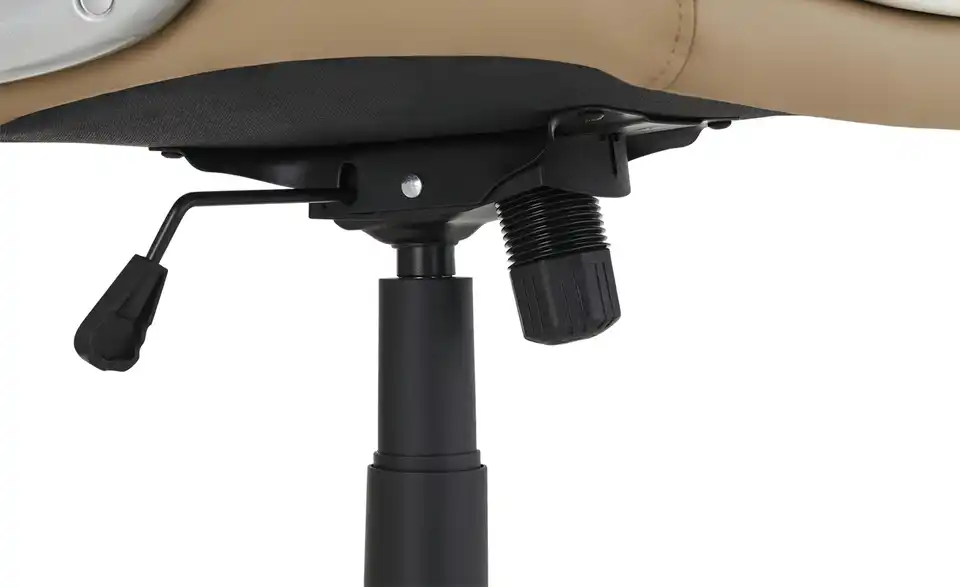 Chefsessel beige u0026 weiß Weißach 2 Kunstleder