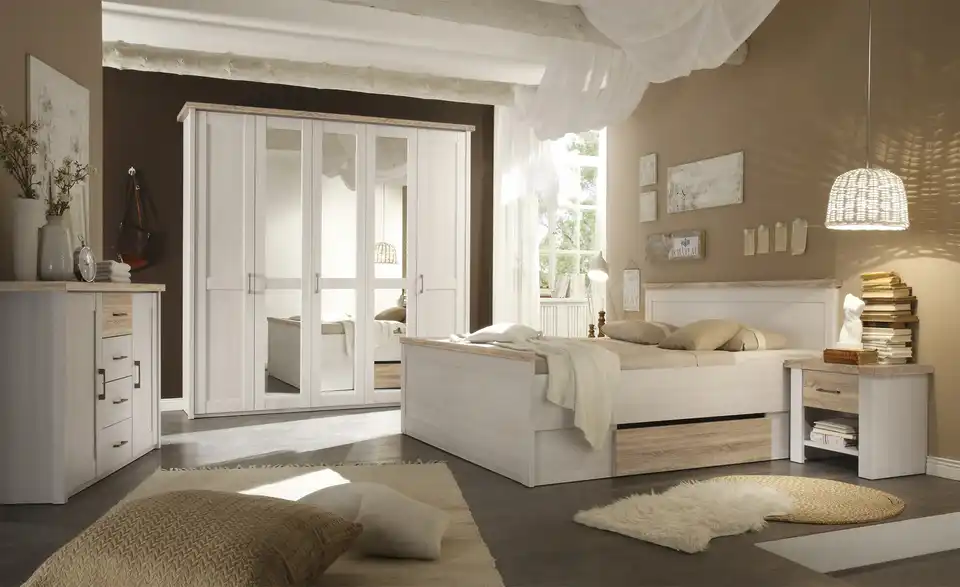 Bett mit 2 Nachtkommoden Lancaster BHL 306|91|205 cm