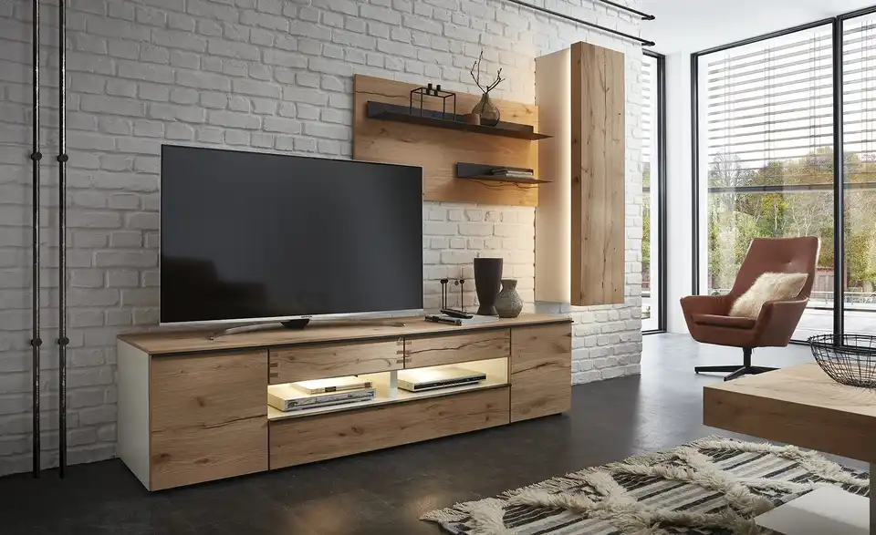 Wohnwand Light Line 6 BHT 267|195|55 cm