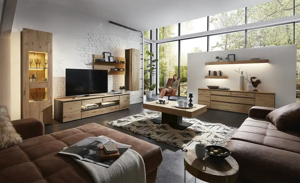 Wohnwand Light Line 6 BHT 267|195|55 cm