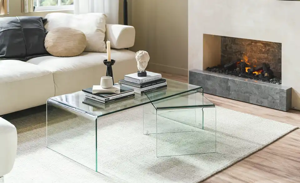 Couchtisch aus Glas Tessera BHL 55|35|108 cm