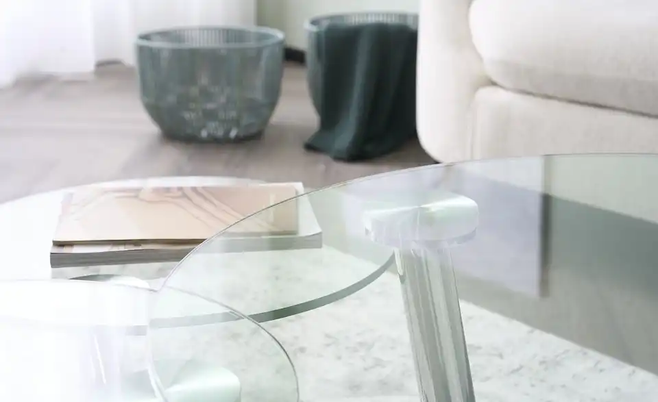 Couchtisch mit drehbaren Tischplatten Conigli BHL 80|44,5|80 cm