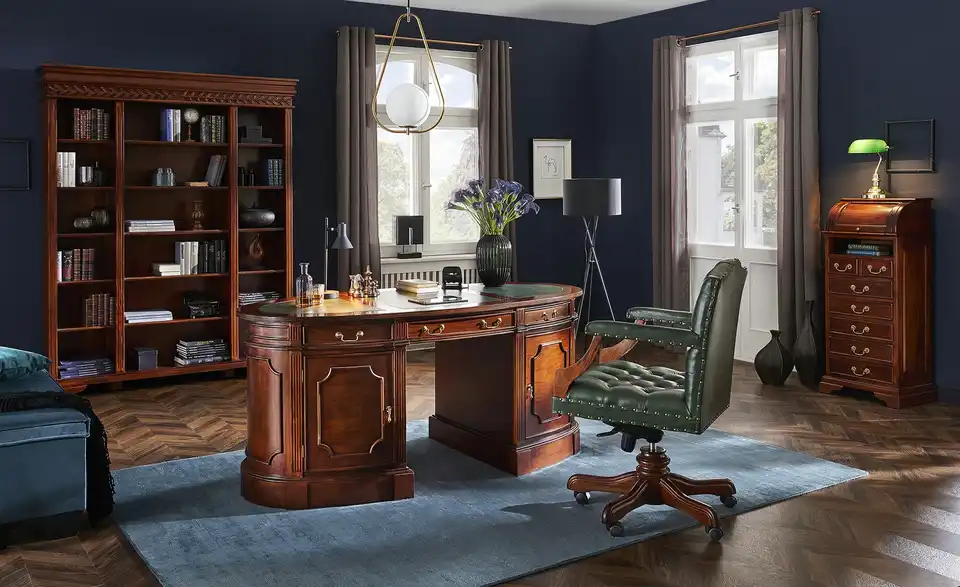 Bürodrehstuhl Oxford BHT 56|101|65 cm, Leder