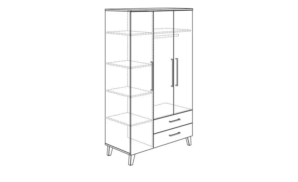 PAIDI Kleiderschrank Oscar BHT 123,5|206|55,9 cm