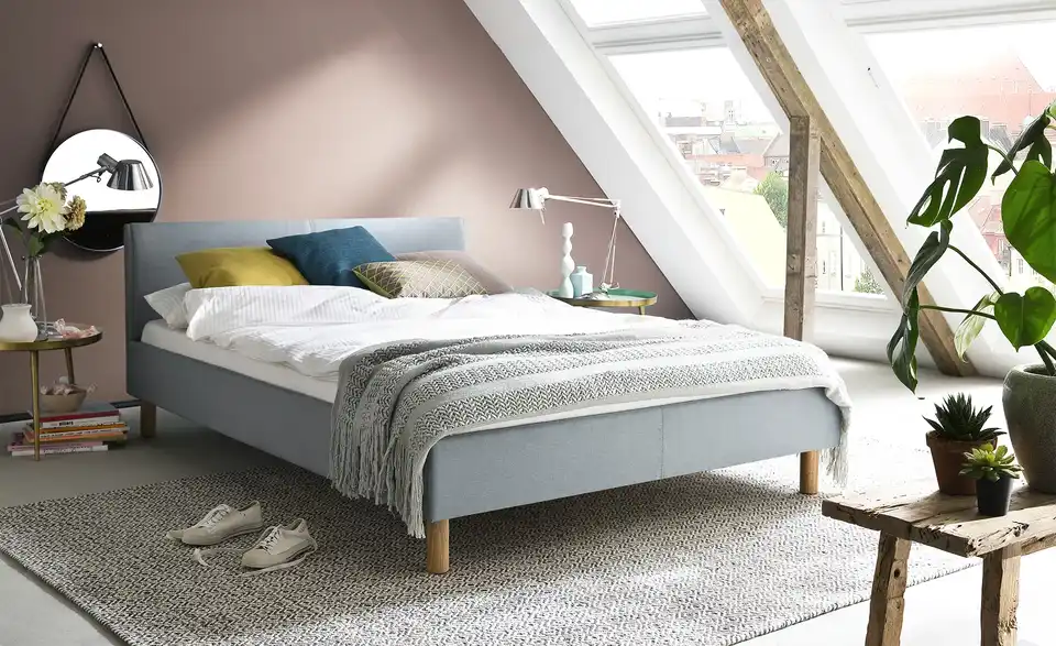 Polsterbett Eisblau Bromley BHL 125|76|208 cm