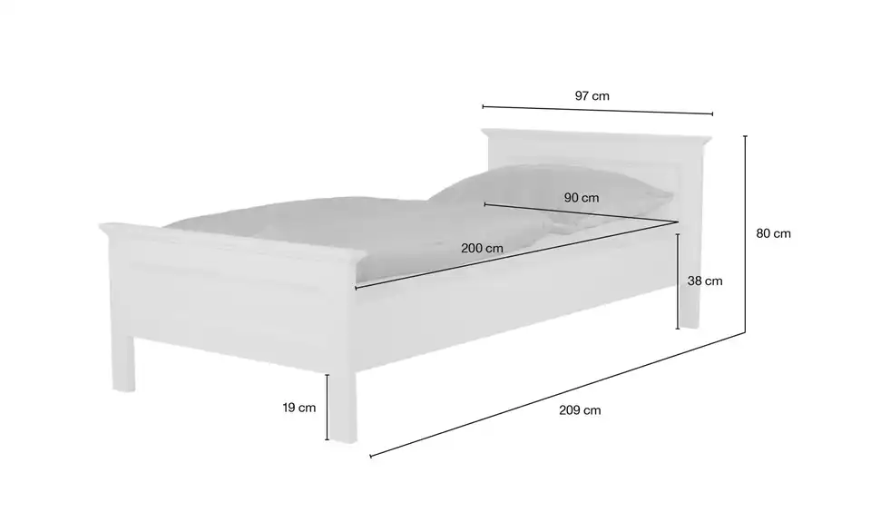 Bettgestell Laurito BHT 97|80|209 cm