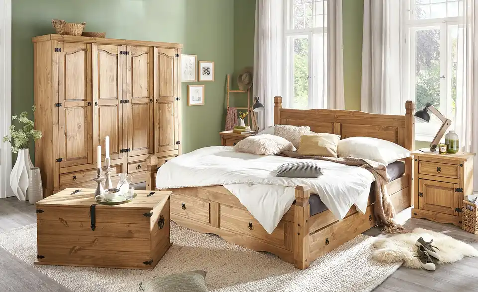 Massivholz-Bettgestell Veracruz BHT 191|116|205 cm