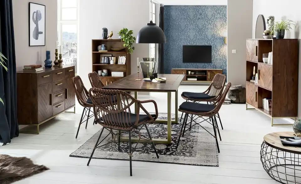 TV-Lowboard aus Massivholz Calatria BHT 150|50|39 cm