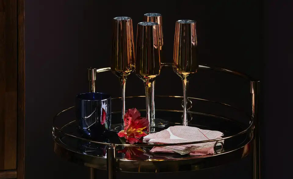 Servierwagen goldfarben Oro BHT 51|76,5|45 cm