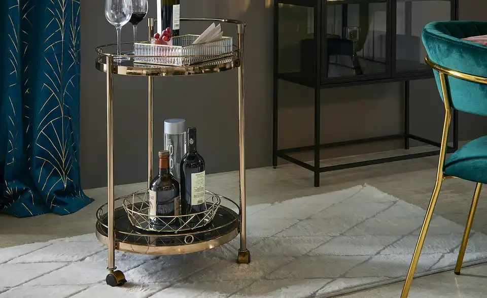Servierwagen goldfarben Oro BHT 51|76,5|45 cm