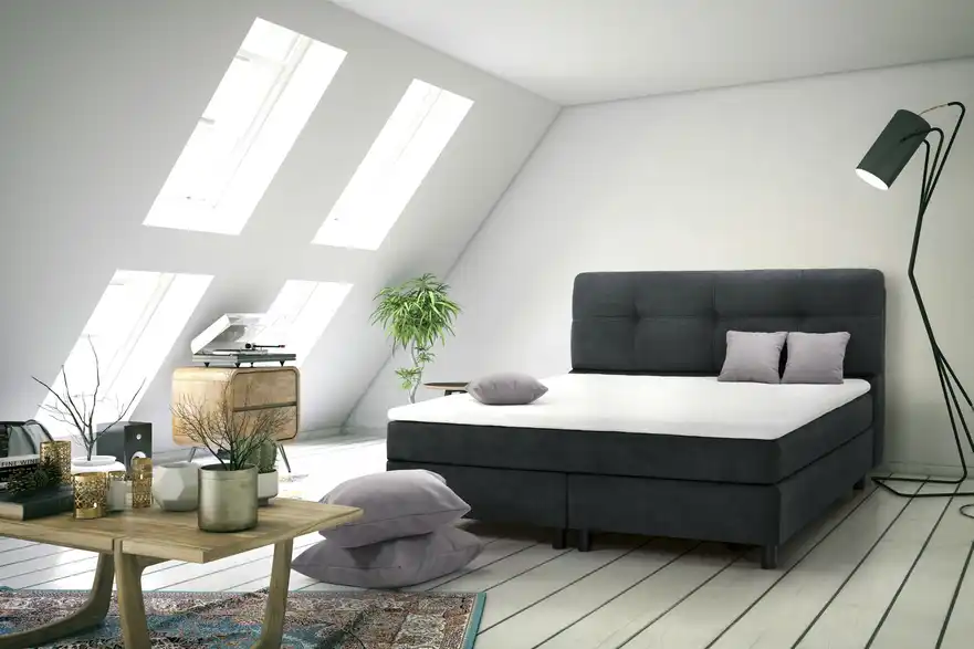 SKAGEN BEDS Boxspringbett Vegg Towel BHL 145|122|212 cm