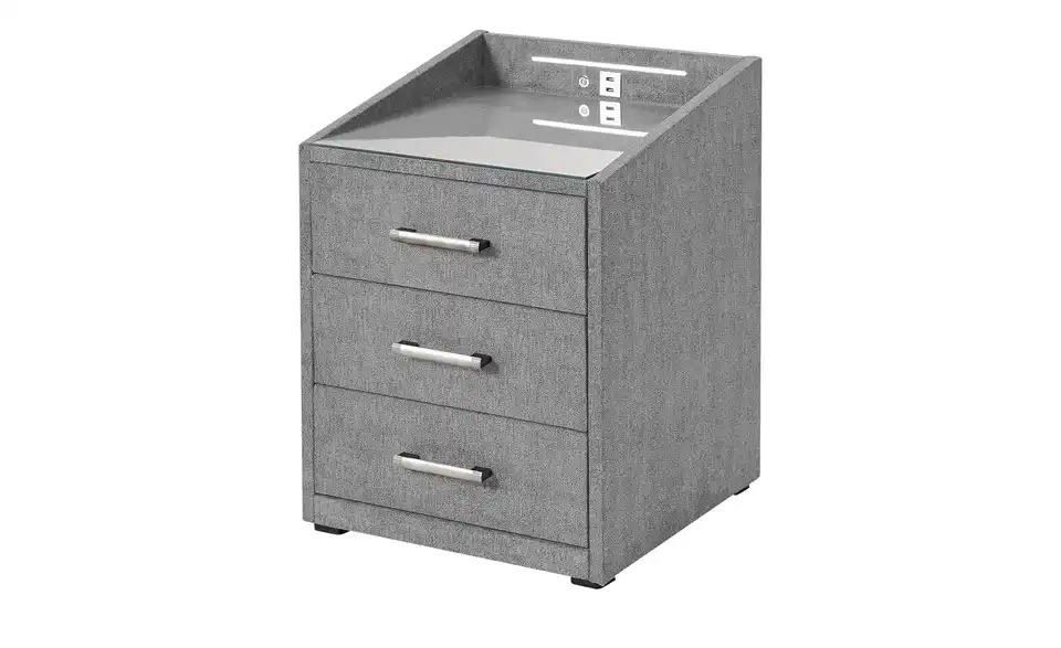 meinBett Nachtkonsole mit LED-Beleuchtung und USB-Anschluss Moon BHT 47|61|46 cm