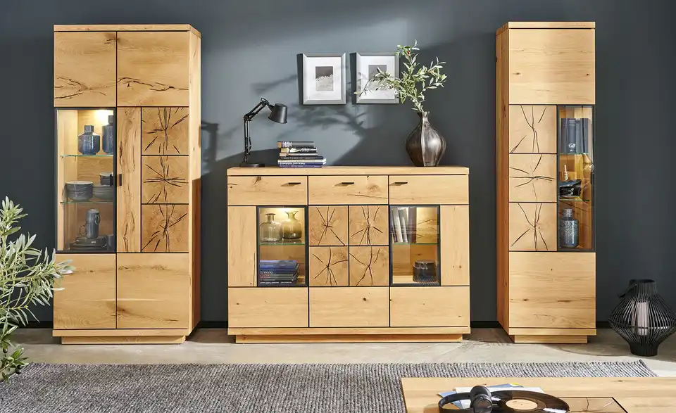 Gray u0026 Jones Highboard mit Beleuchtung Black Coast Two BHT 153|110|42 cm