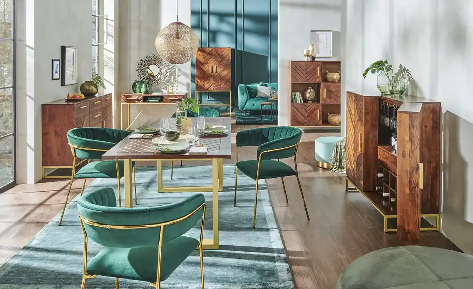 Highboard aus Massivholz Calatria BHT 90|170|40 cm