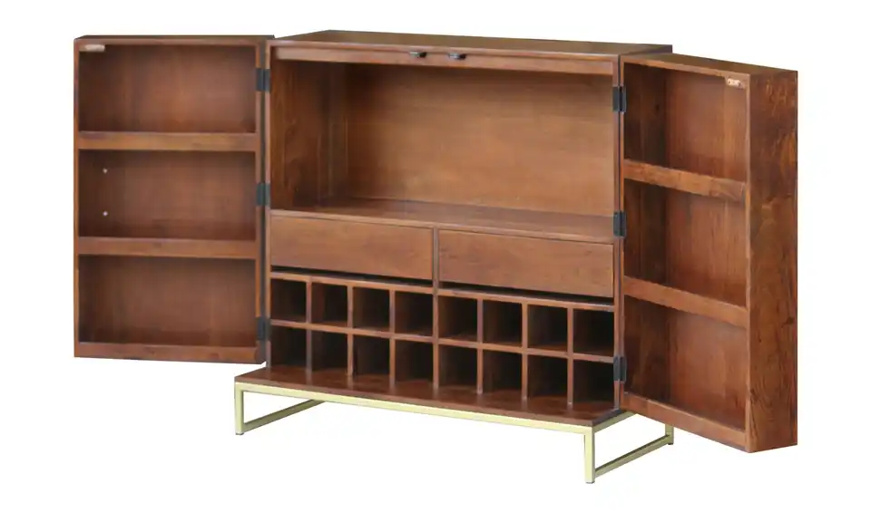 Barschrank aus Massivholz Calatria BHT 110|110|47 cm