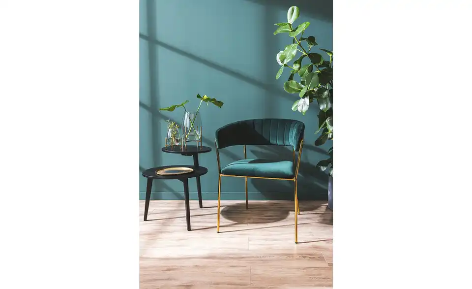 Samt-Polsterstuhl Arjen BHT 60|79,5|57 cm, Samt