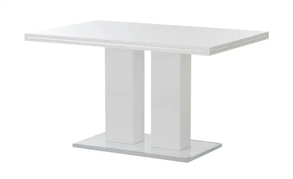 uno Säulentisch in Weißem Hochglanzlack Basti BHL 85|75|130 cm