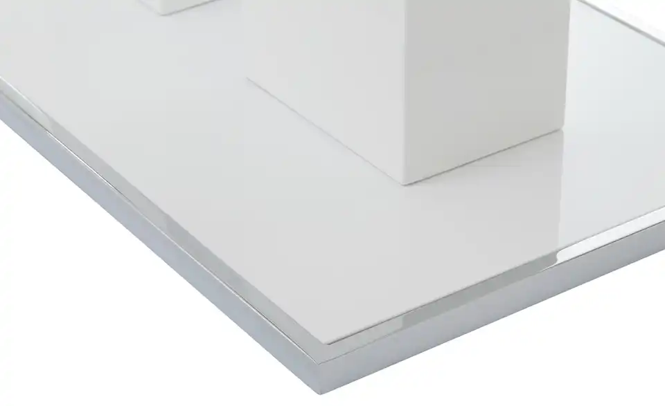 uno Säulentisch in Weißem Hochglanzlack Basti BHL 85|75|130 cm