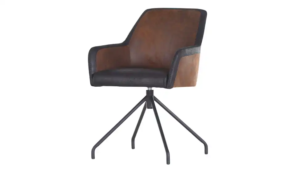 Drehstuhl Skid BHT 58|80|62 cm, Mikrofaser in Leder-Optik