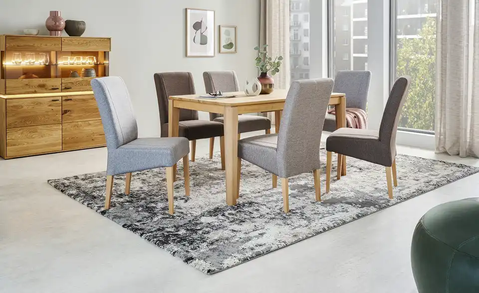 Woodford Polsterstuhl mit Massivholzgestell Silke BHT 49|98|62 cm, Flachgewebe