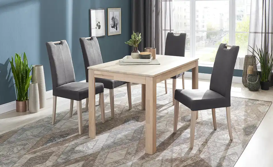 Woodford Esszimmerstuhl Gabi 4 BHT 47|100|59 cm, Mikrofaser