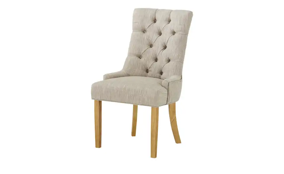 Polsterstuhl mit Holz-Beinen Hennig BHT 56|98|66 cm, Webstoff