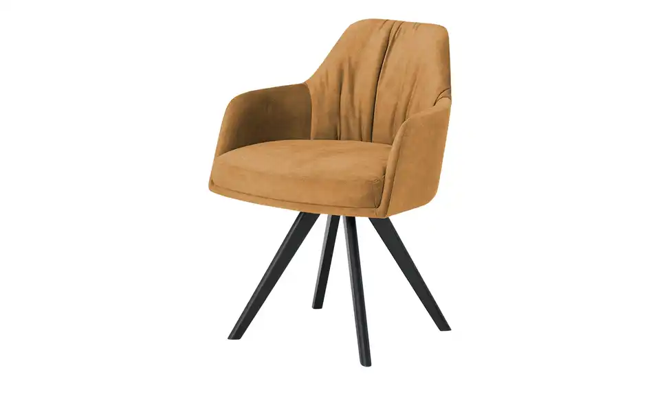 Woodford Armlehnstuhl mit Massivholzgestell Milan BHT 57|83|64 cm, Velours